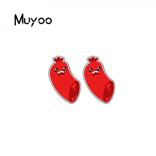 Новые модные милые Мультяшные акриловые серьги с изображением еды напитков