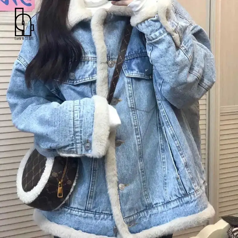 Женская джинсовая куртка с леопардовым принтом из искусственного кроличьего