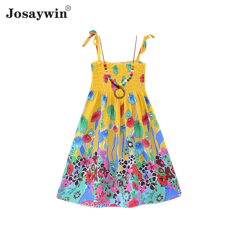 

Josaywin Children Clothes Dress for Girls Print Sling Girls Dress Beach Party Vestidos Casual Elasticity Girls Princess Dresses