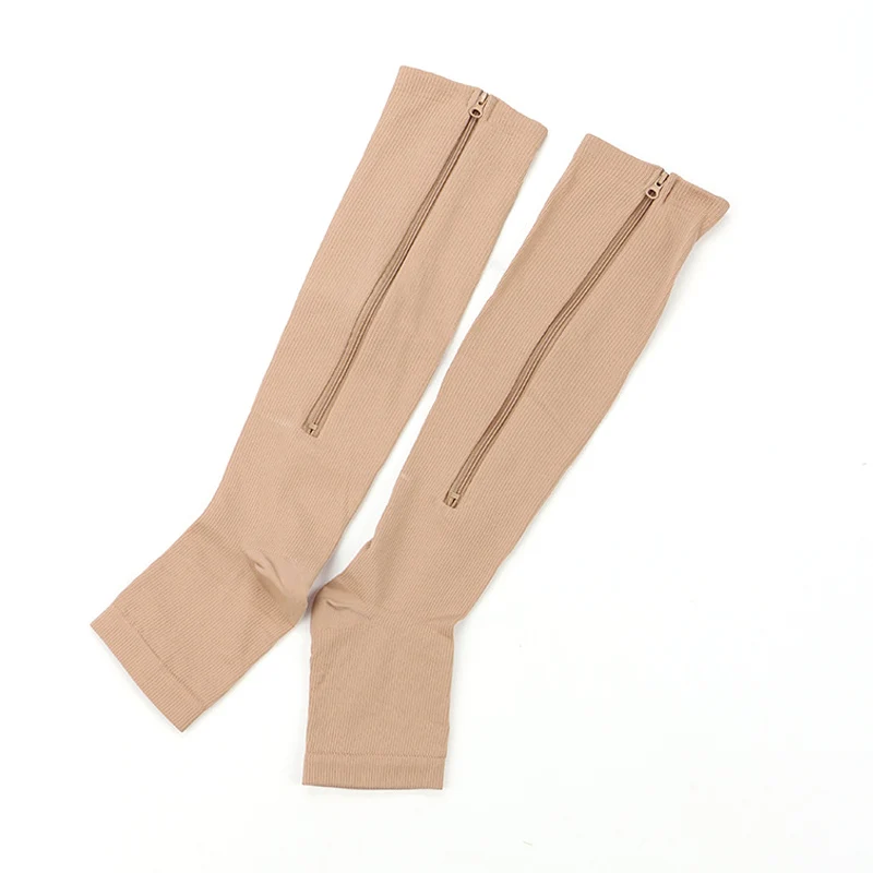 Носки компрессионные женские на молнии с открытым носком для предотвращения