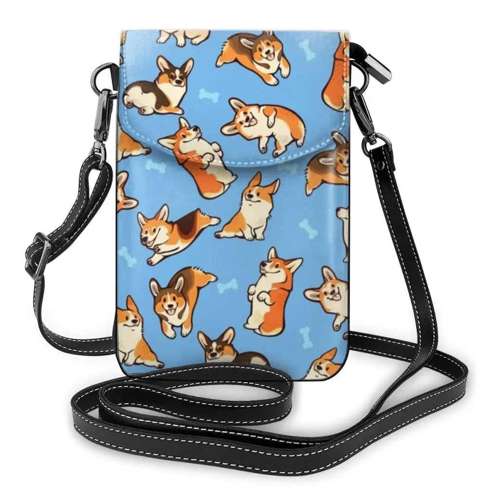 Welsh Corgi Pembroke сумка на плечо Вельш Corgi Pembroke кожаная сумка для путешествий высокое качество женские сумки кошелек - Цвет: Jolly Corgis In B