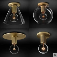 postmodern minimalist porch aisle balcony copper ceiling lamp creative hong kong style small ceiling lamp