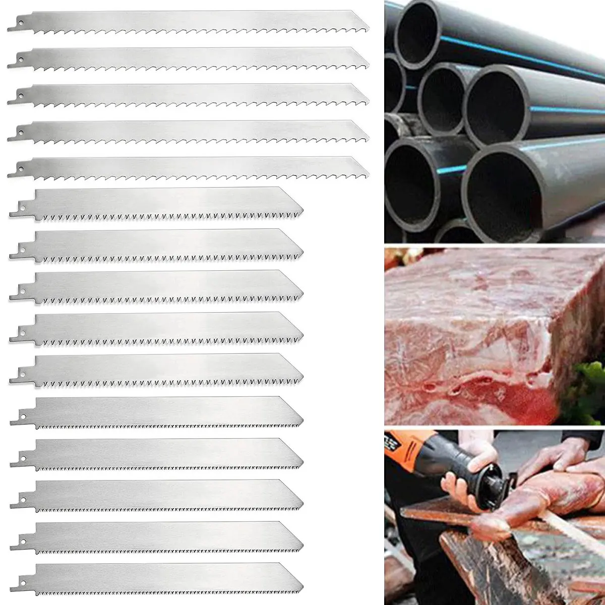 

5pcs Reciprocating Saw Blade Saber/Hand saw Stainless steel blade Cutting Frozen meat/Bone Universal reciprocating blade