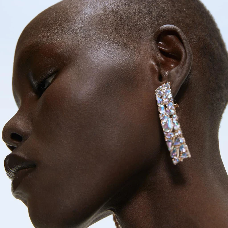 Женские серьги-подвески с кристаллами ZA модные длинные висячие серьги подвеской