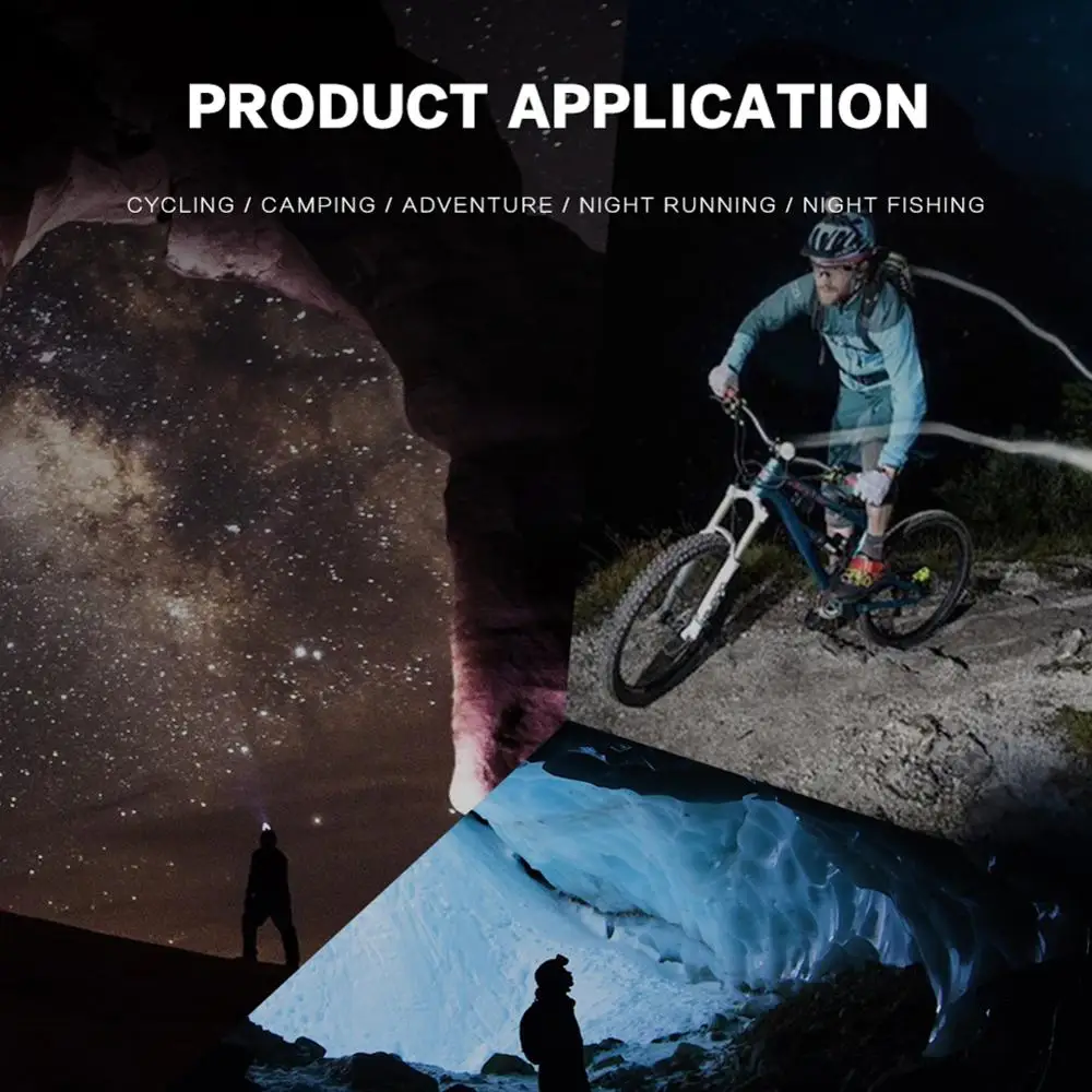 Светодиодный налобный фонарь водонепроницаемый уличный COB светильник с датчиком