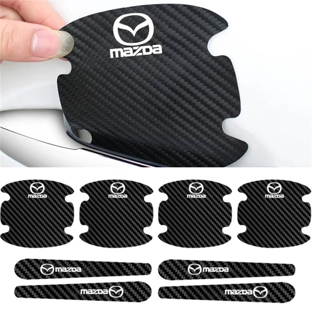 

Car Door Bowl Carbon Fiber Sticker Handle Scratches Protective Cover For Mazda 3 RX8 RX7 MX3 Axela 6 Atenza MX5 CX9 CX5 CX7 323