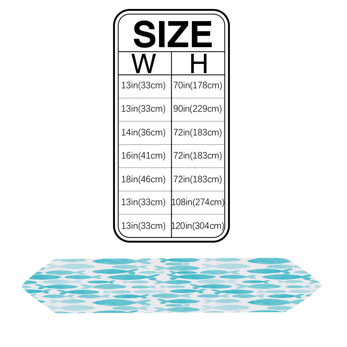 

Blue Cartoon Minim Fish Table Runner Suitable for Dining Table Decoration Wedding Decoration Family Gathering Holiday Party