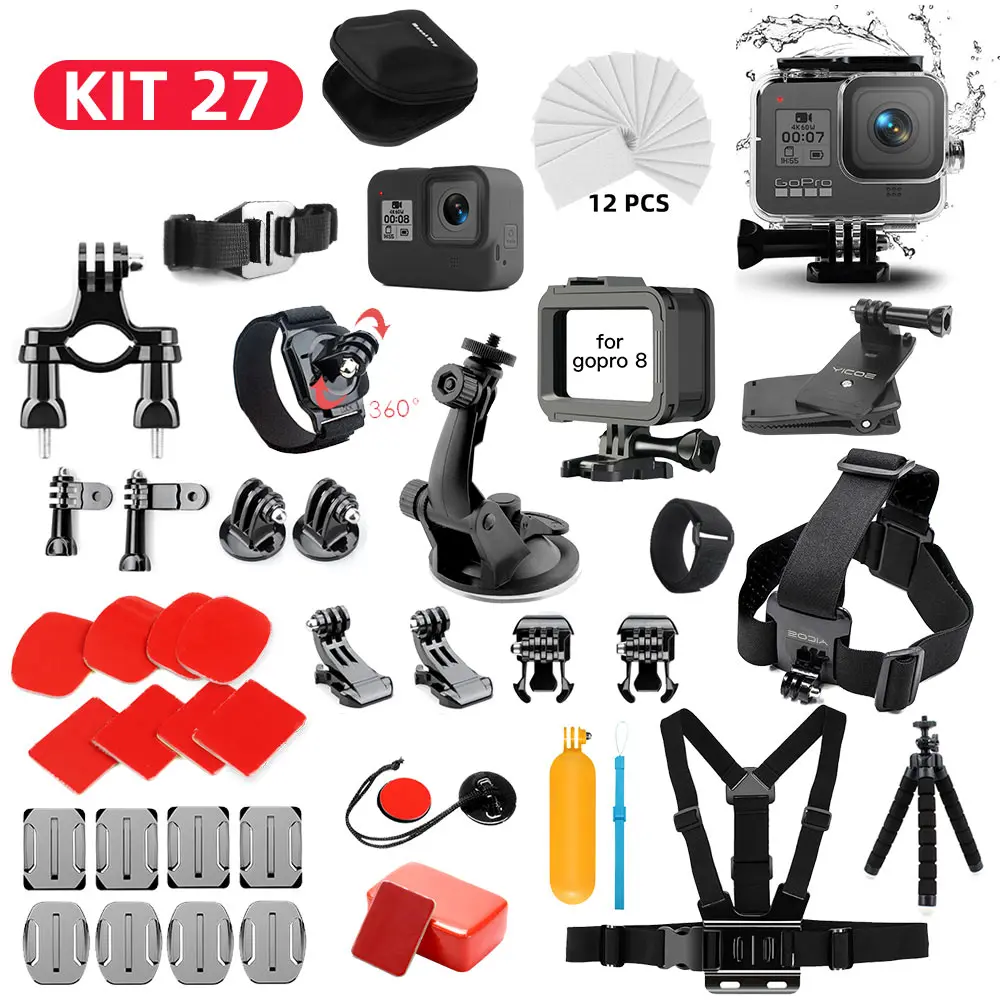 Комплект аксессуаров для спортивной экшн камеры GoPro hero 8 black водонепроницаемый