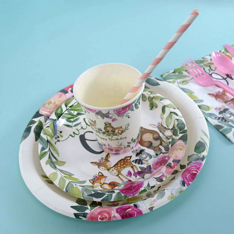 Одноразовая посуда в виде лисы сафари джунглей | Дом и сад