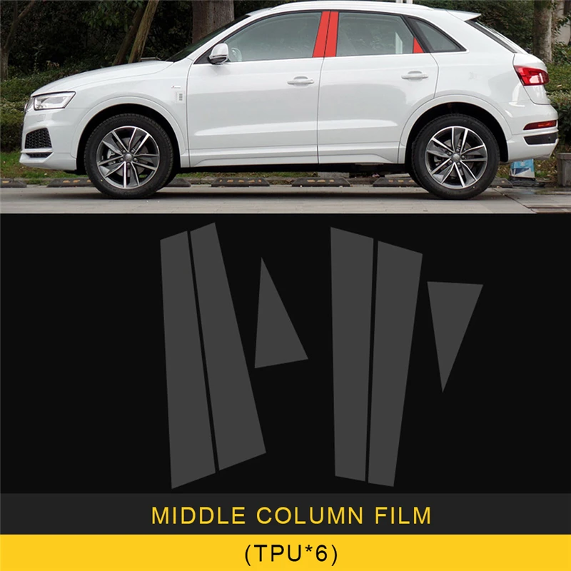 

CARMANGO Car Styling Window Columns Cover Trim Protective Film Sticker Chrome Exterior Accessories for Audi Q3 8U 2016 2017 2018