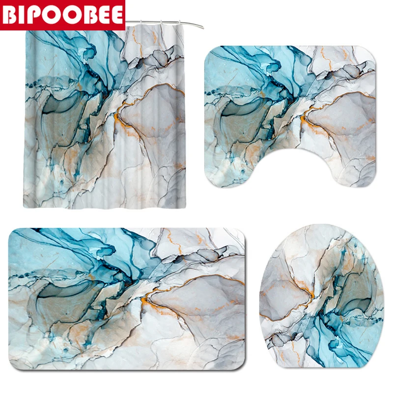 Высококачественная Современная занавеска для душа художественные чернильные