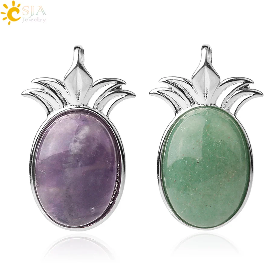 CSJA натуральный камень подвеска кабошон бисер розовый кварц Рейки Кристалл