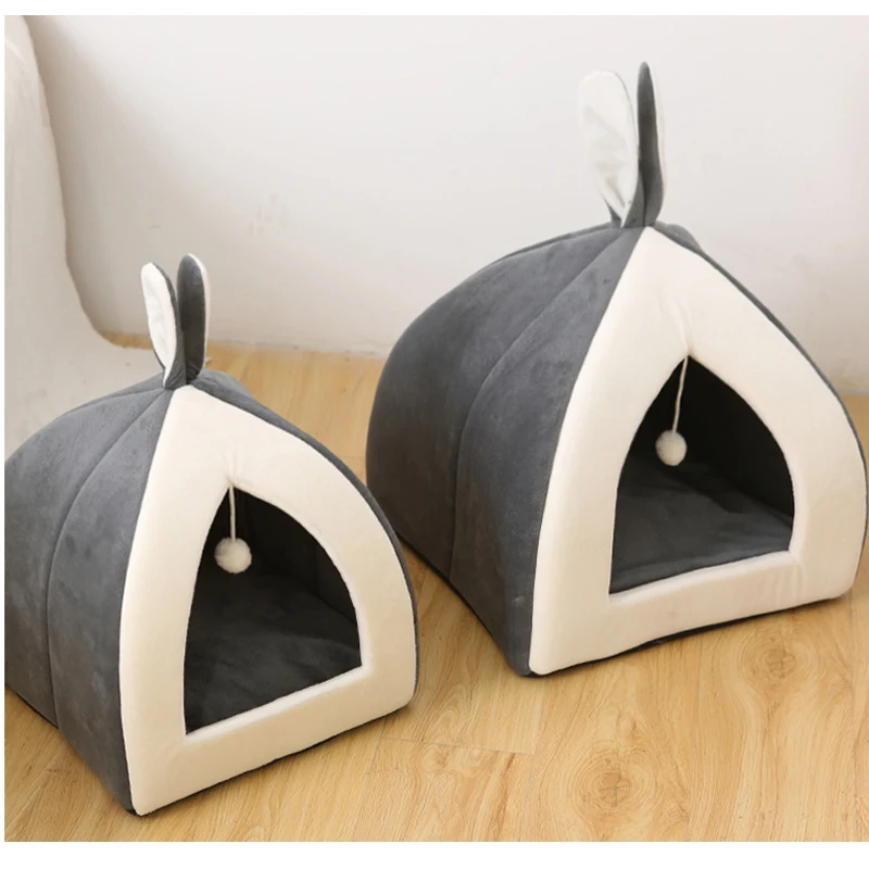 

Hot sell Pet Cat Bed Indoor cats House Warm Travel Small for Kitten Mats Dog Nest Collapsible Cave Cute Sleeping Winter Products
