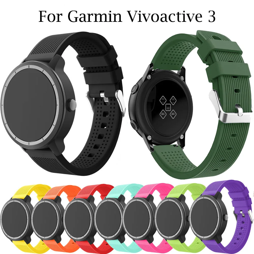 Силиконовый сменный умный ремень браслет для Huami Amazfit Bip garmin Vivoactive3 Forerunner 645 245Vivoactive