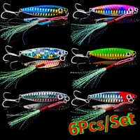 6 pcsset jigging lure spinner spoon fishing lures jigs trout fishing cast metal baits japan tackle pesca fish lot bait hot