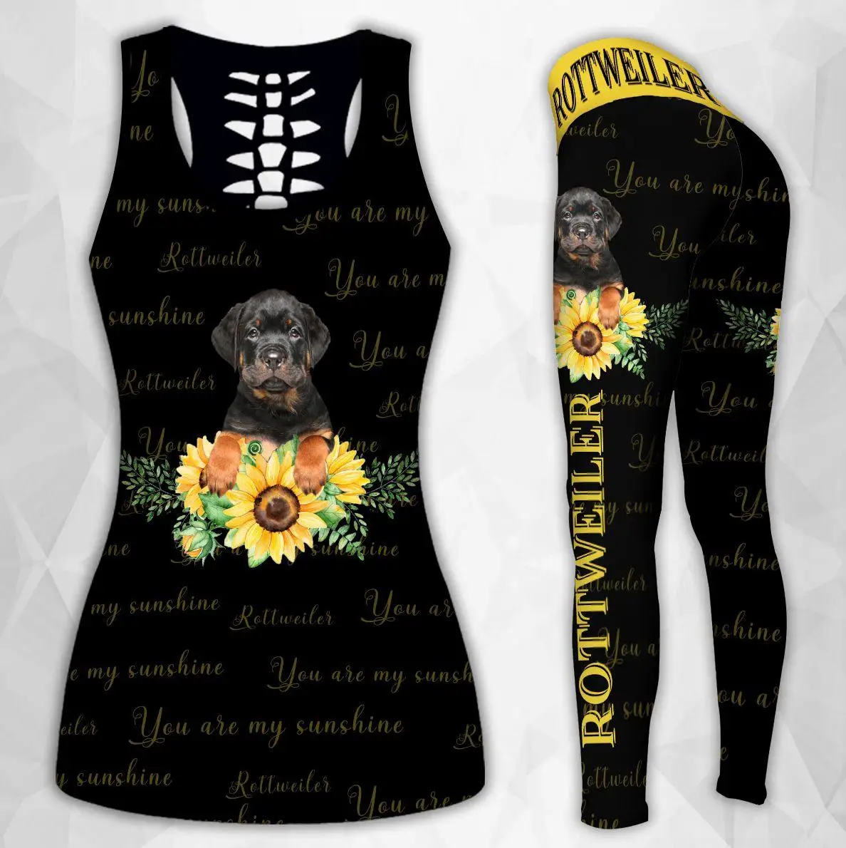 

Rottweiler Sunflower 3D Printed Hollow Tanktop Women Sexy Vest Girls Kawaii Tank tops 90s Black Clothes ropa mujer Drop ship-011