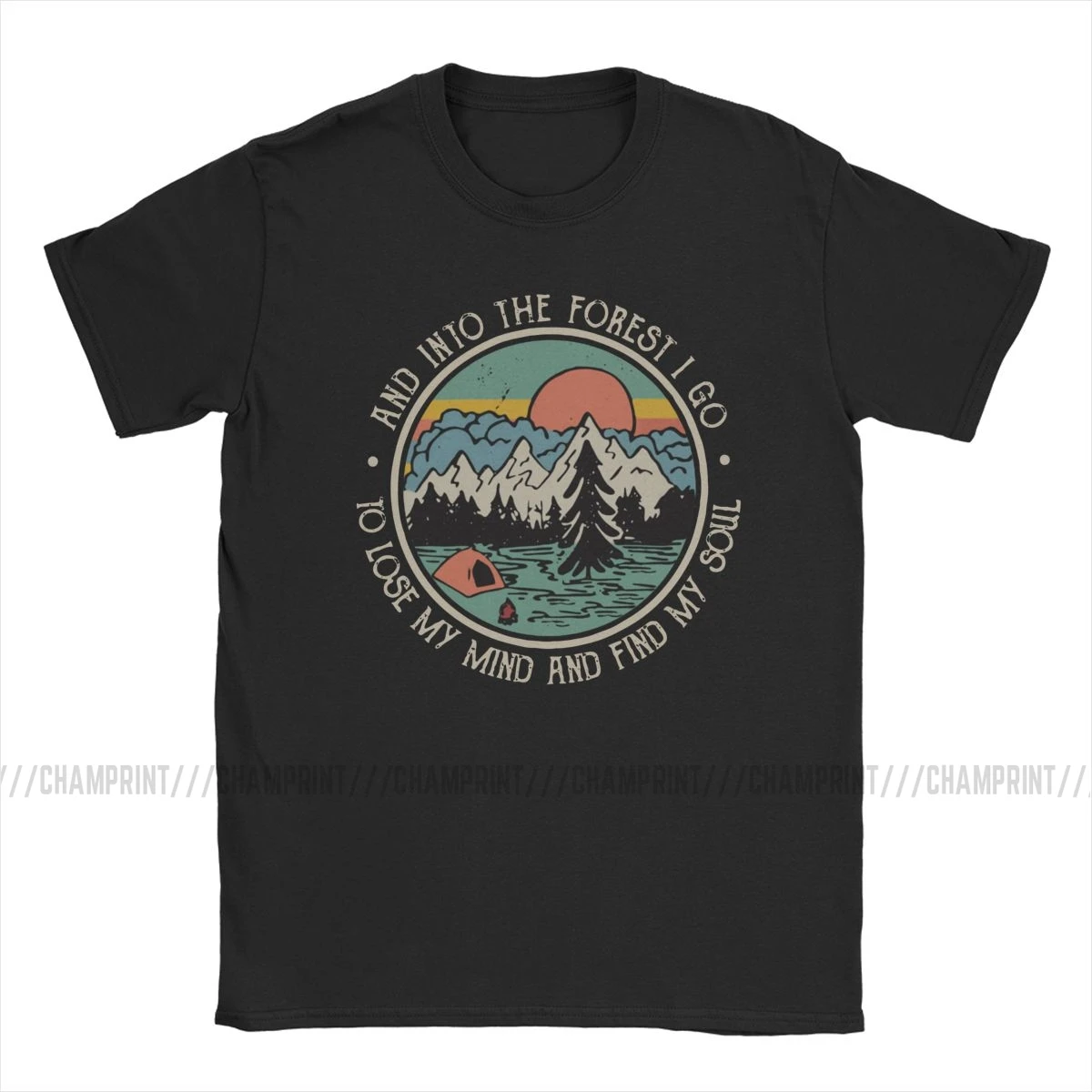 

Men T-Shirt Into The Forest I Go To Lose My Mind Find My Soul Casual Tee Shirt Hippie Nature Camping T Shirts Gift Idea Clothes