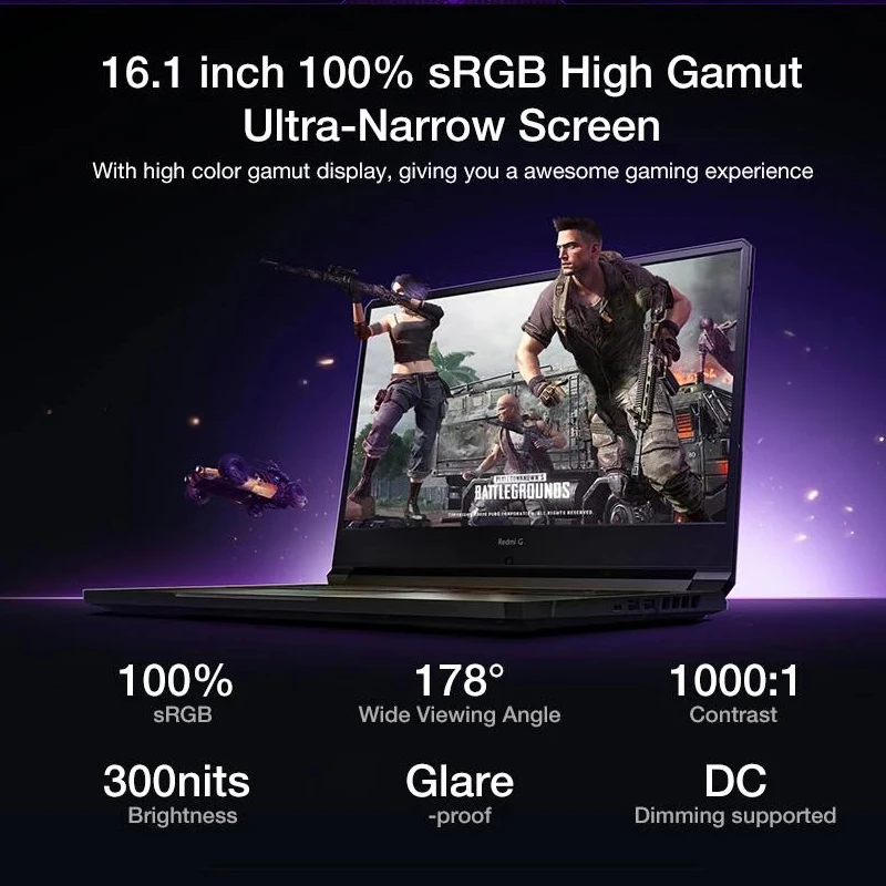 Xiaomi Mi Redmi G Gaming Laptop 16.1 Inch i7-10750H / i5-10300H Game Notebook GTX1650Ti 16GB DDR4 512GB SSD Computer PC 100%sRGB
