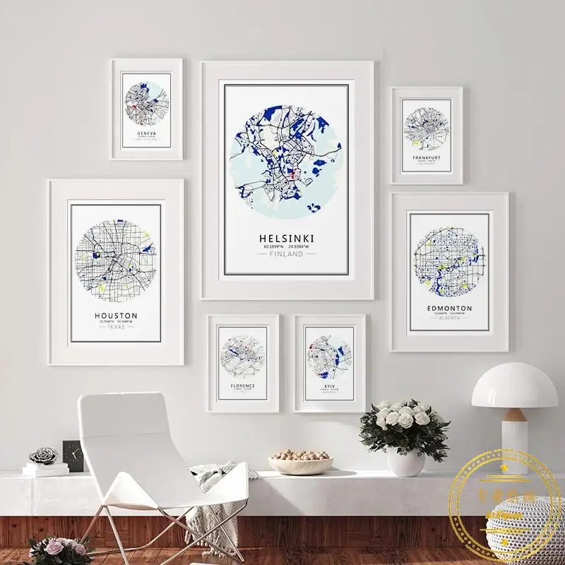 

World City Travel Map Poster Paris Rome Vienna Wall Art Canvas Print Nordic Decorative Picture for Home Interior Paintings Decor