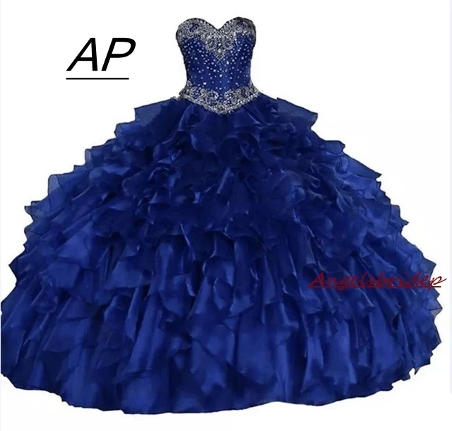 

2021 Real as Image Sweetheart Ball Gown Quinceanera Dresses Glittering Crystals Beadings Ruffles Lace Up Sweet 16 Princess Dress