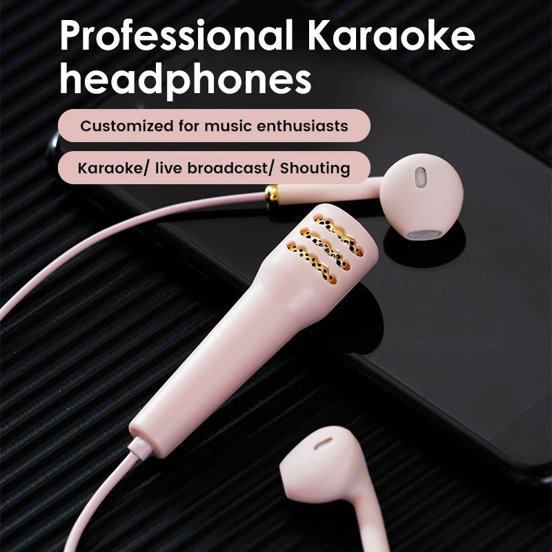 Микрофон для караоке наушники мини микрофон проигрыватель петь записывающее