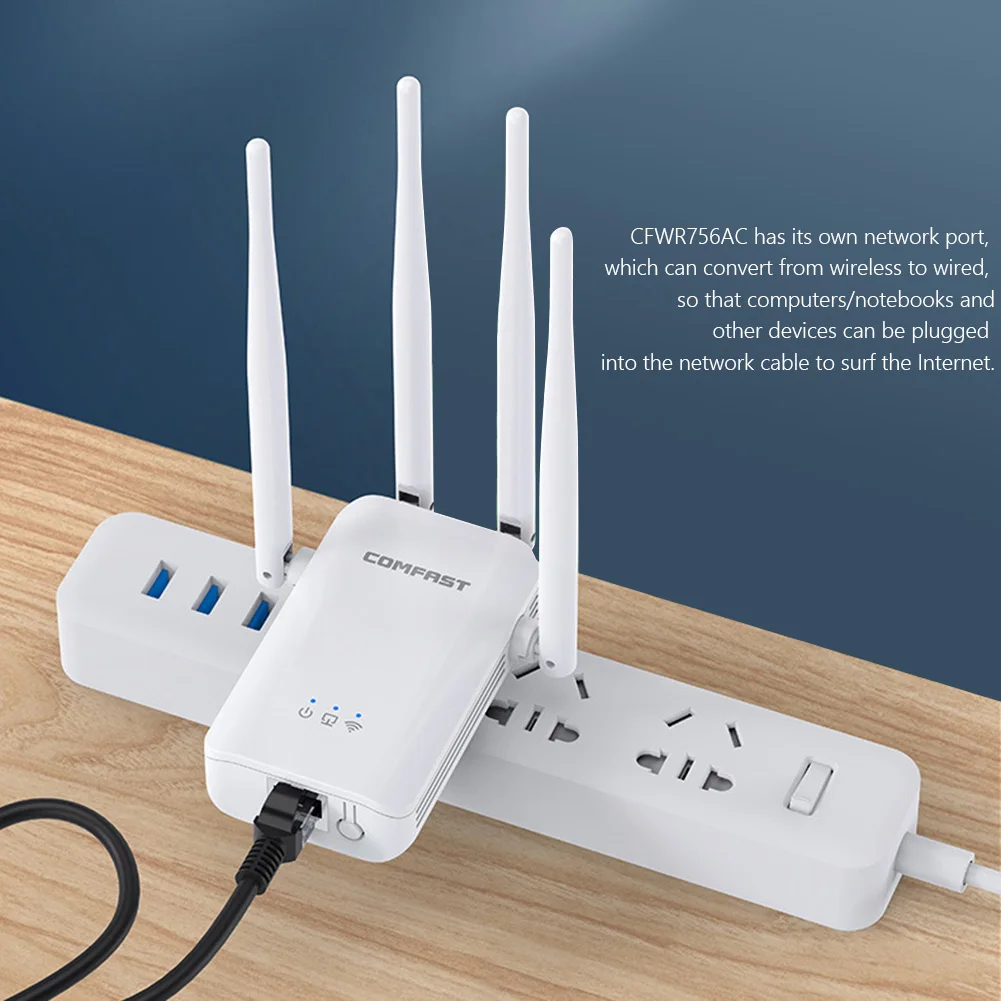 

WiFi Singal Booster Repeater Wifi Router Dual Brand 2.4G 5.8Ghz 1200Mbps Repeater Wireless Network Amplifier Extender Accessory