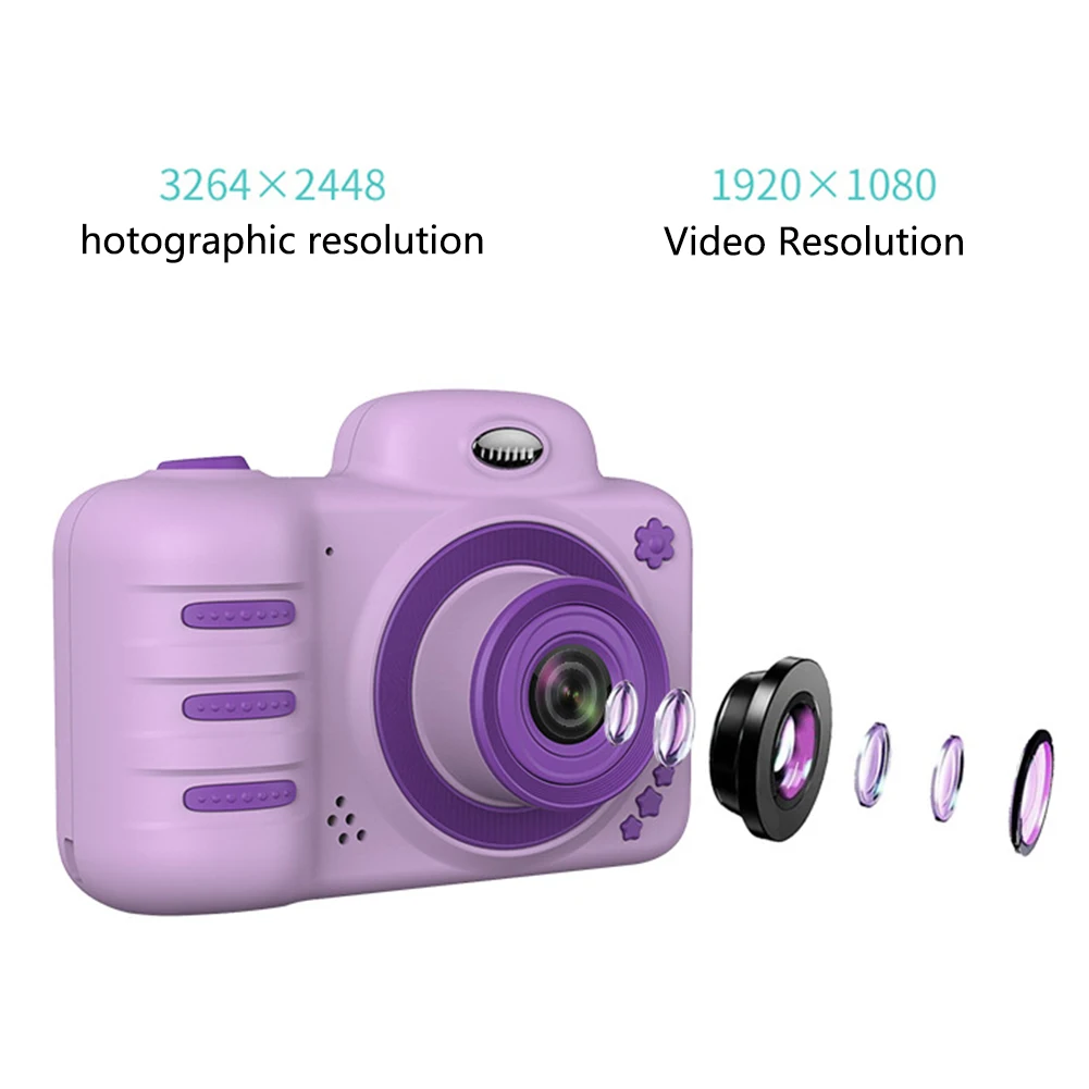 Камера подарки Видео с картой памяти DSLR видеокамера двойной объектив мультфильм дети игрушки ударопрочный Мини цифровой ABS 2,4 дюймов экран