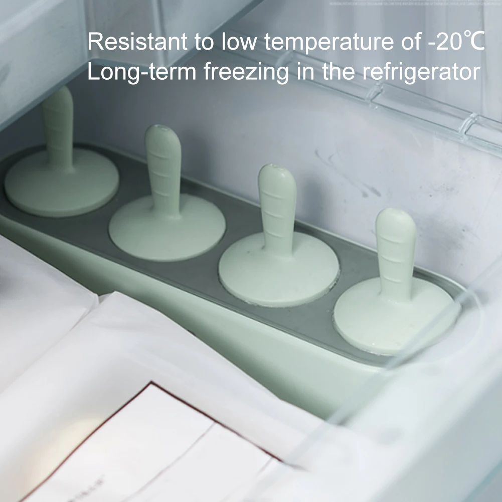 

DIY Silicone Ice Cream Popsicle Mold Box Home 4 Cell Homemade Ice Pop Mould Ice Lolly Molds Popsicles Barrel Maker Kitchen Tool