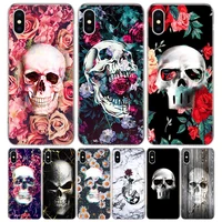 floral sugar skull phone case for iphone 13 12 11 pro max 6 x 8 6s 7 plus xs xr mini 5s se 7p 6p pattern cover coque