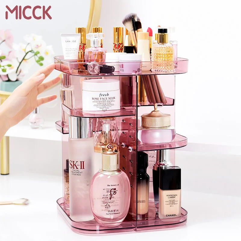 MICCK 360 градусов вращающийся косметический ящик для хранения косметики органайзер