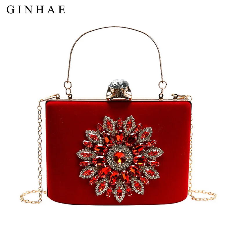 Роскошные женские вечерние сумки-клатчи со стразами женская свадебная сумка