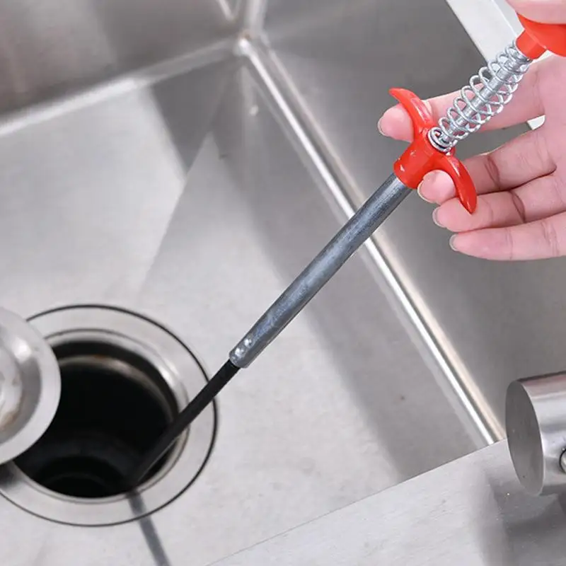

83cm Long Sewer Cleaning Drain Cleaning Tool Spring Tools Dredge Toilet Household Bendable Sink Sewer Cleaning Tub H0Z0