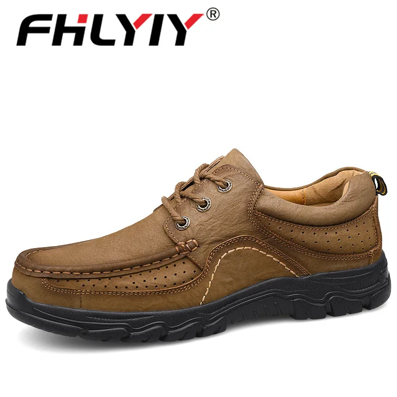 Мужская обувь Fhlyiy Брендовые повседневные туфли из 100% натуральной кожи