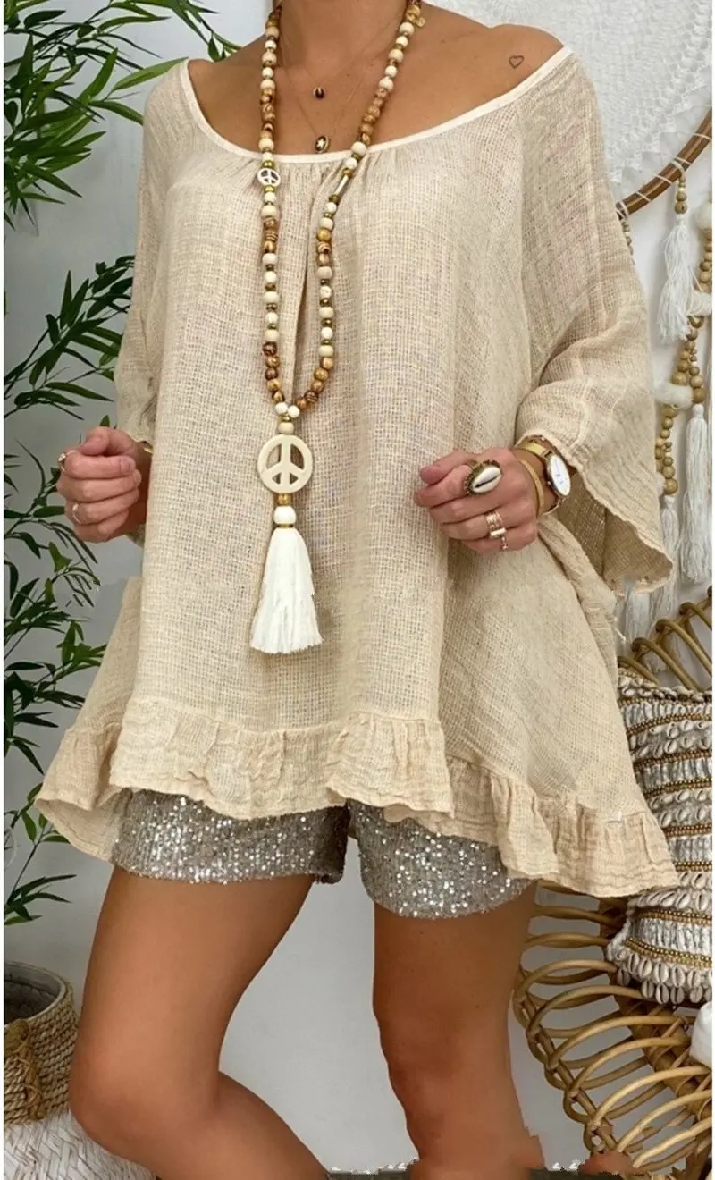 Блузка женская однотонная с открытой спиной модная рубашка бамбуковым узором