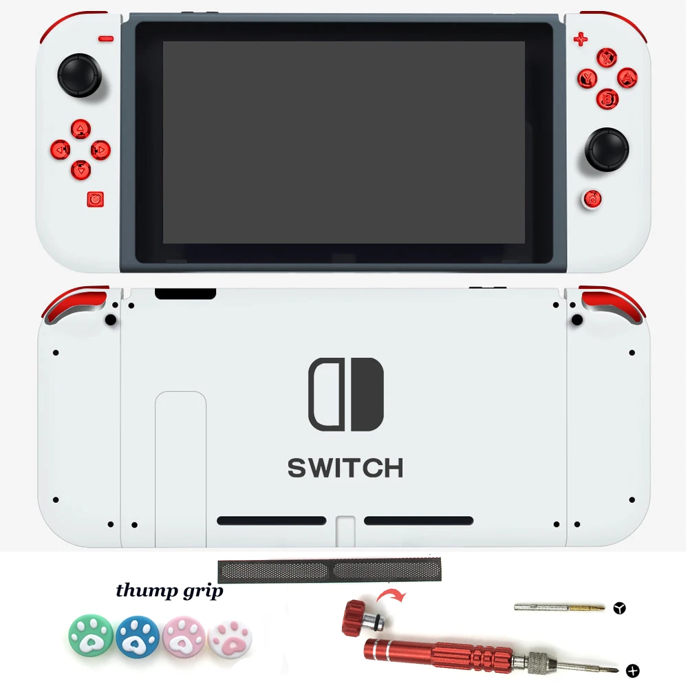 Белый сменный корпус для консоли Nintendo Switch Joycon чехол с полными кнопками |