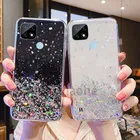 Чехол для телефона силиконовый чехол Realme C21 с блестками и звездами