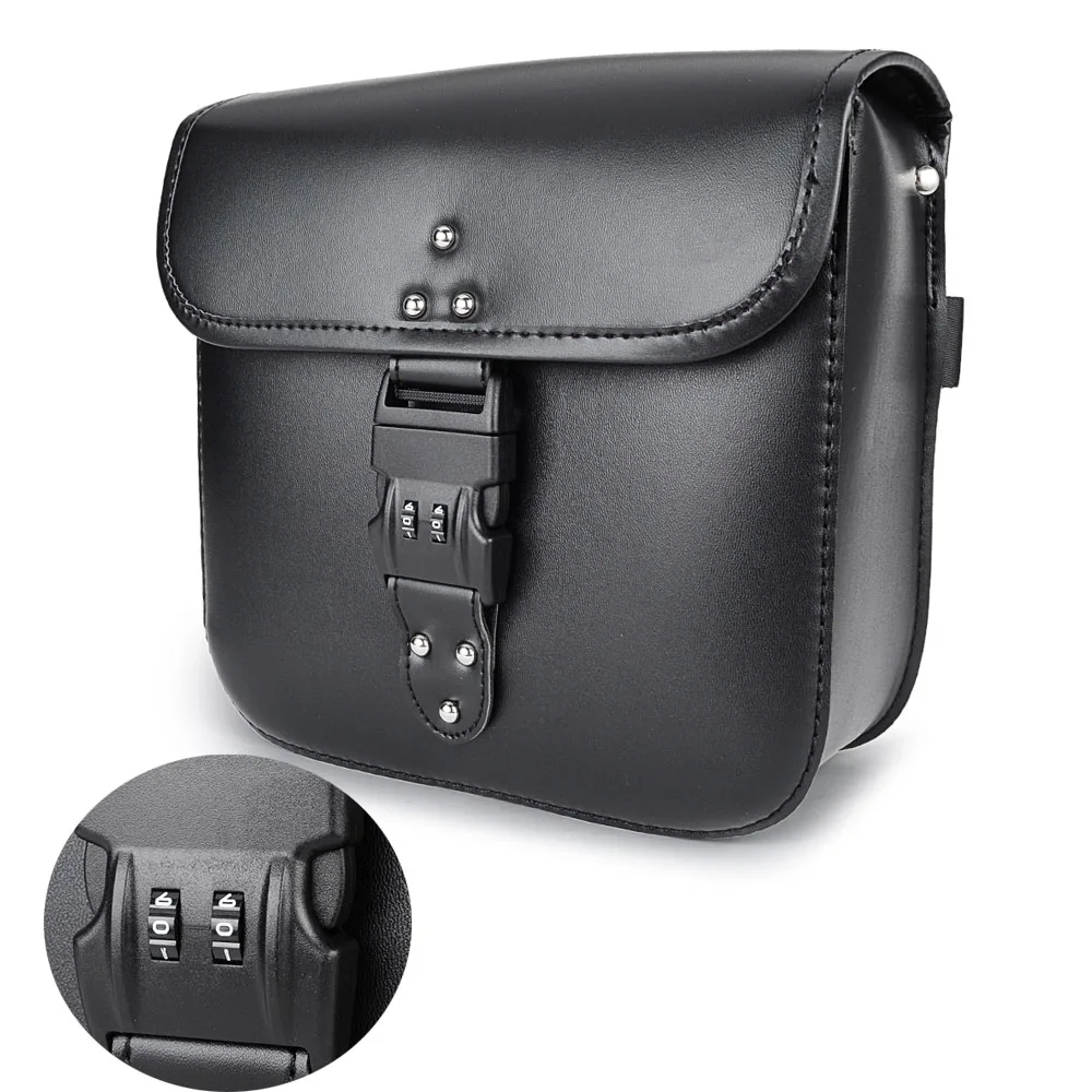 Сумки с кодовым замком мотоциклетная седельная сумка из искусственной кожи