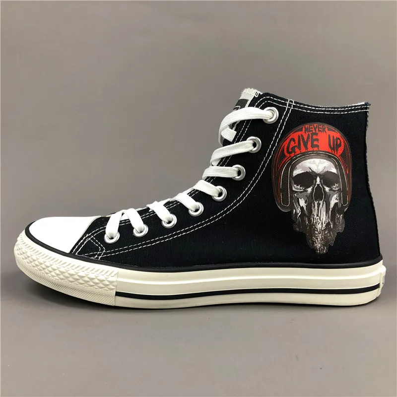 Холщовые кроссовки Wen с высоким верхом оригинальный шлем черепом зомби черного