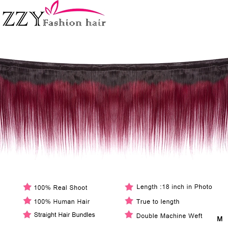 ZZY модные волосы бразильские прямые Омбре не Реми человеческие плетение пряди