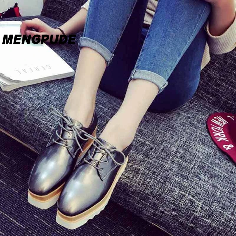 

Women Fashion Casual Shoes Fashion Breathable Walking Mesh Lace Up Flat Shoes Sneakers Women Increase Shoes Patent Leather Shoes