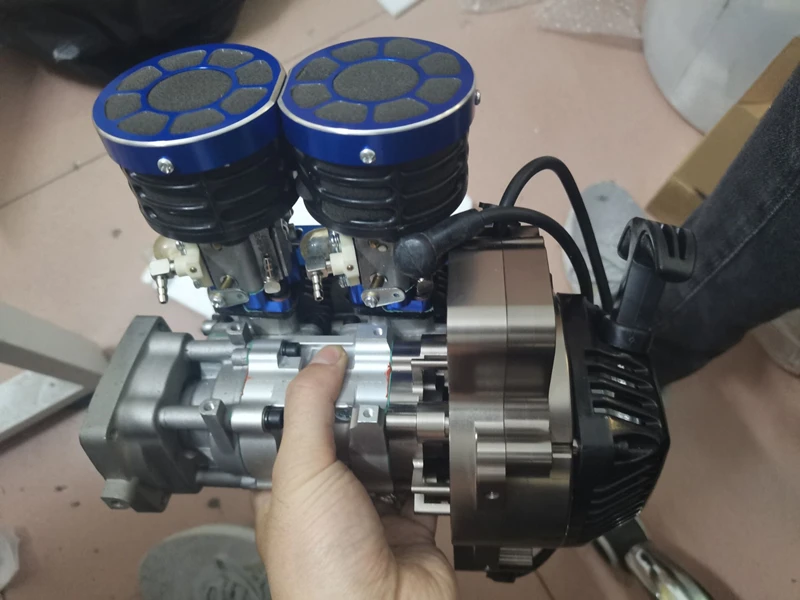 58CC Высокая лошадиная мощность двухцилиндровый бензиновый двигатель для