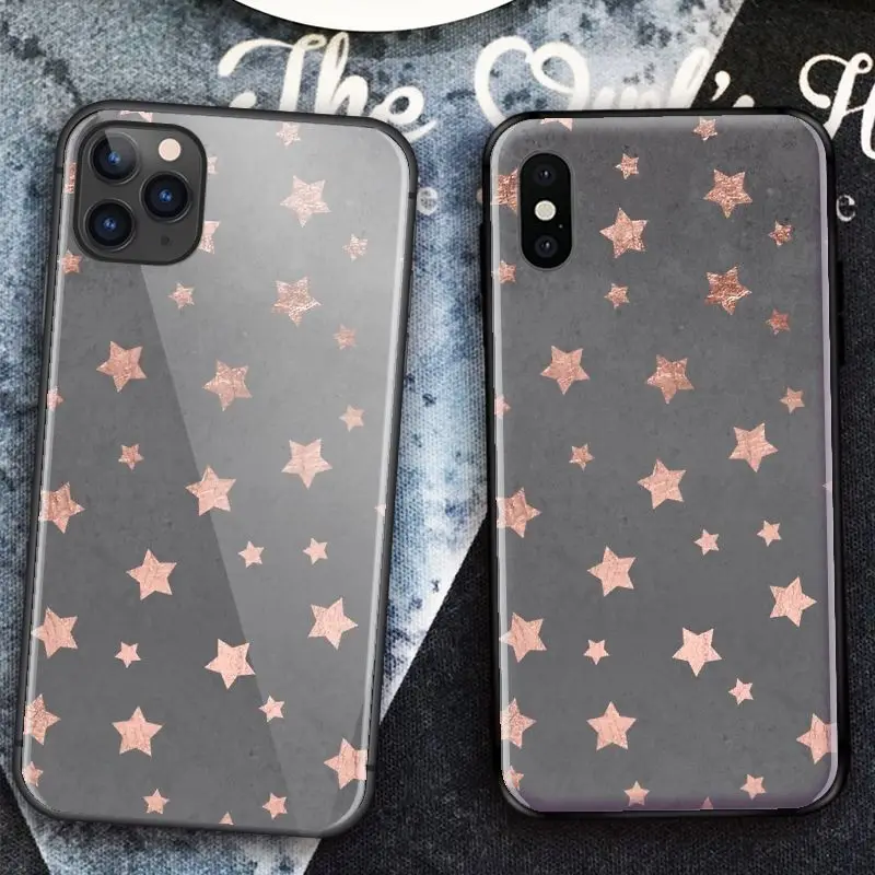 Розовое золото рождественские Звезды SE 6 6s 7 8 plus x xr xs 11 12 mini Pro Max чехлы для
