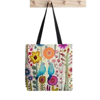 2021 shopper flowers garden tote bag printed tote bag women harajuku shopper handbag girl shoulder shopping bag lady canvas bag