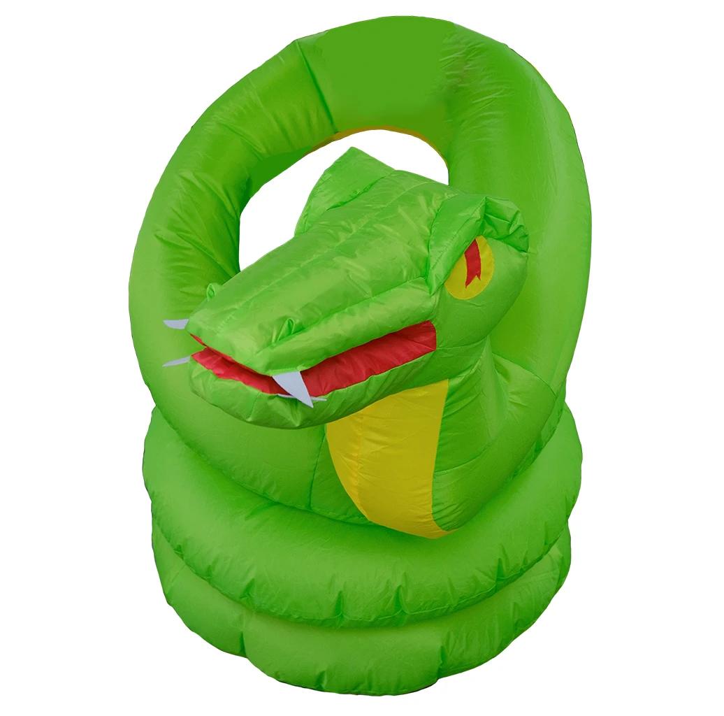 

Mascot Fancy Snake Inflatable Costumes Halloween Costume Carnival Cospaly Party Clothing Adult Scary Green Bend Snake Disfraz