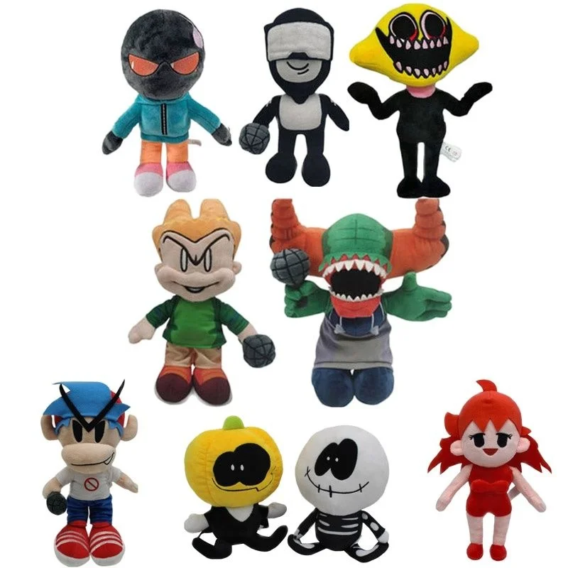 

NEW 20/25cm Plush Soft Spooky Skid Pump Boyfriend Lemon Monster Stuffed FNF Boy Dolls Friday Night Funkin Toys Halloween Gifts