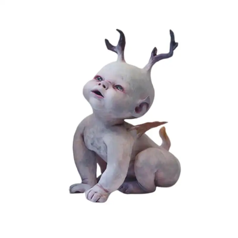 2021 Хэллоуин страшный призрак Детская кукла статуя из смолы ремесло реалистичный