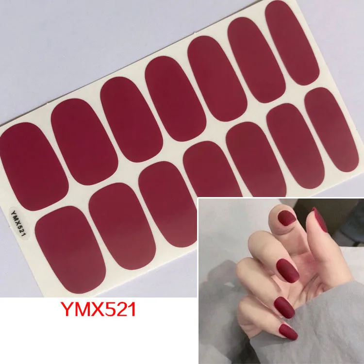 1 лист ногтей полное покрытие самоклеющиеся наклейки для переноса лака 14