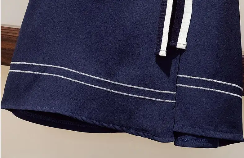 

2021 Summer New Striped Irregular Design Ruffles Sashes Bow Shirt Women's High waist Embroidery A-line Mini Skirt ensemble femme