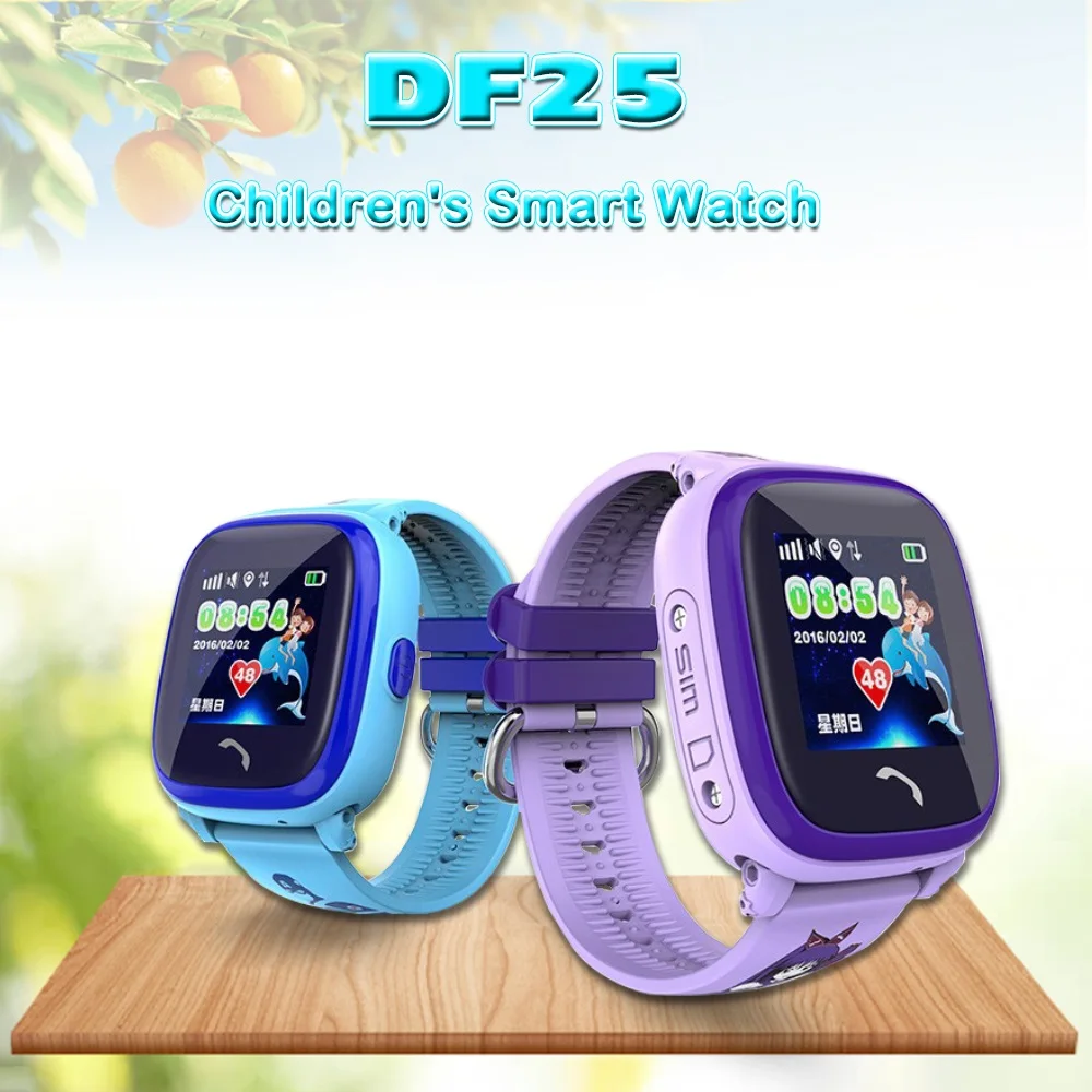 Детские умные часы с GPS и защитой от воды DF25 со свистком SOS, отслеживание местонахождения, мониторинг безопасности и защита от утери.