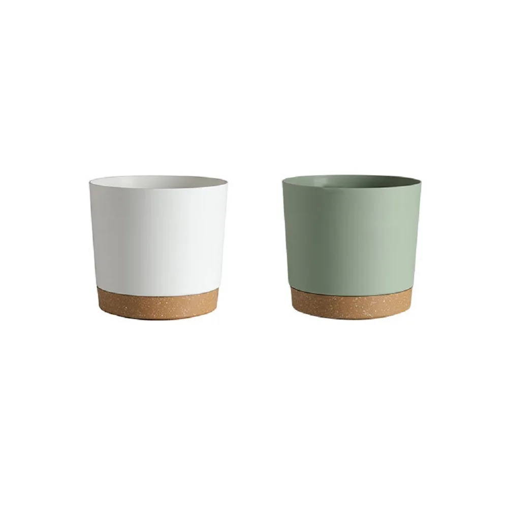 

1 шт. Простой пластиковый двухцветный цветочный горшок в современном стиле Роза суккулент цветочный горшок цилиндрическая Смола посадочны...